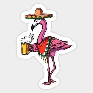 Flamingo Cinco de Mayo Fiesa Sticker